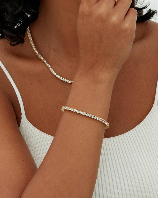 Armband i 14K vitguld med diamanter