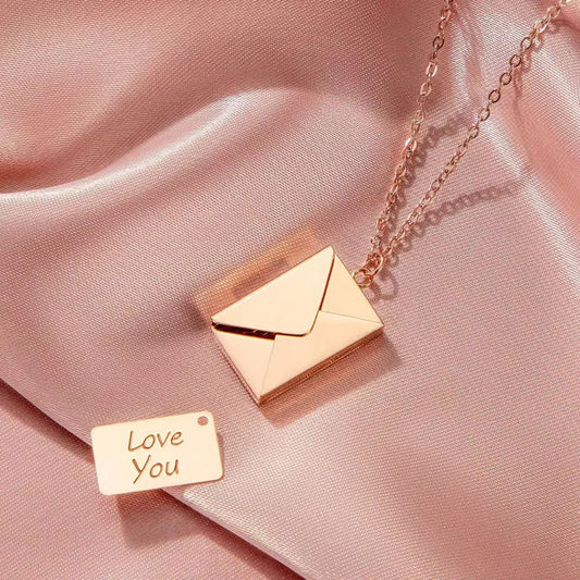 Love Letter Envelope Pendant Necklace for Women Trend Stainless Steel Jewelry Confession Love You for Valentine Day Jewelry Gift