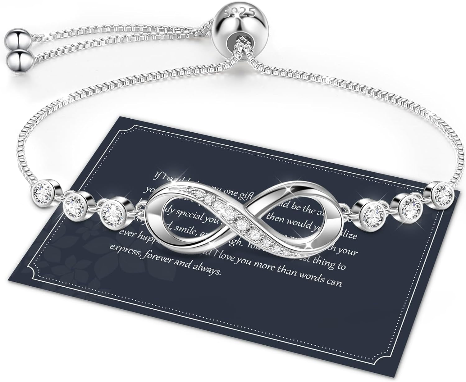 Infinity Armband silver med diamant