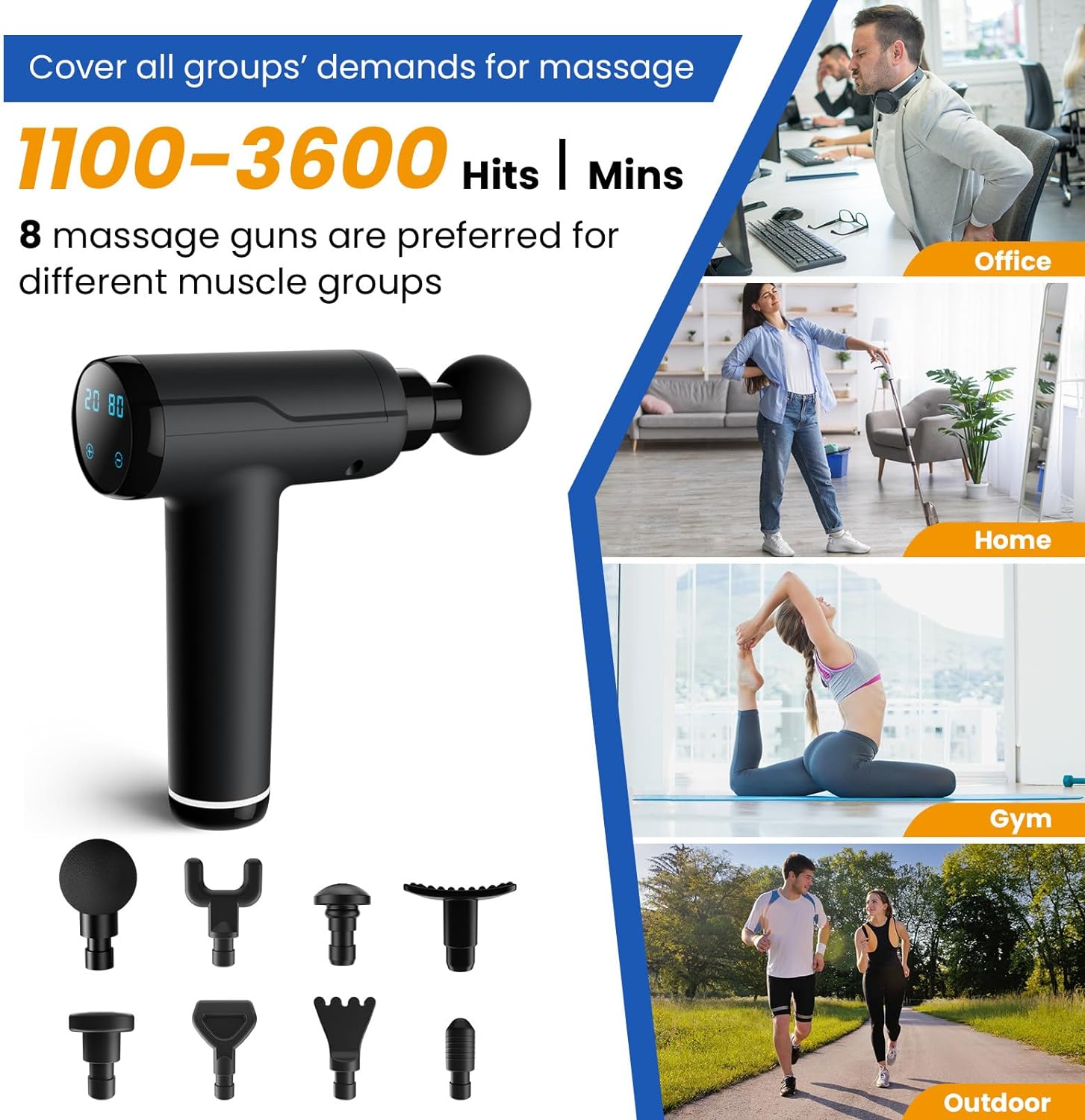 Massage Pistol Ultra med tillbehör