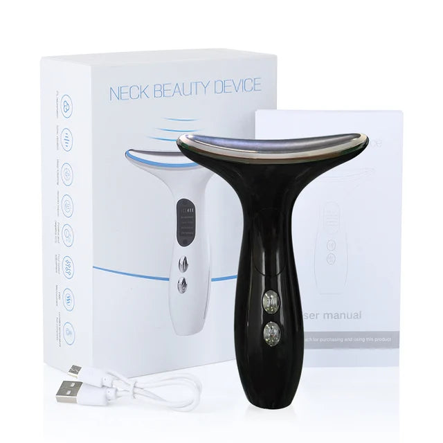 EMS Neck Face Beauty Device LED Photon Therapy Firming Lifting Skin Wrinkle Removal Thin Double Chin Vibration Facial Massager